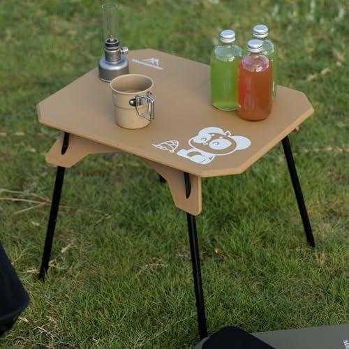 アウトドア テーブル ソロテーブル サイドテーブル ミニテーブル 折りたたみ キャンプ アルミ 48x40x37.5cm 軽量 40kg 耐荷重 サンドベージュ_6