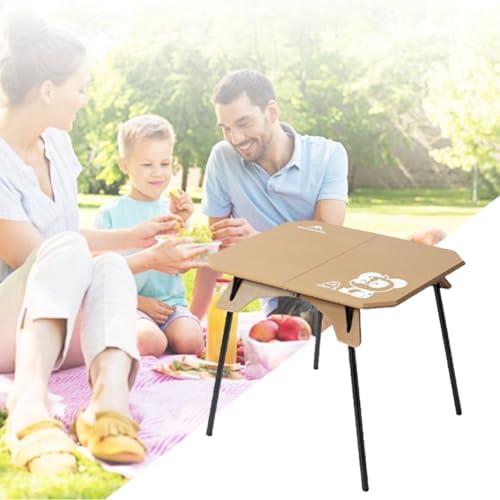 アウトドア テーブル ソロテーブル サイドテーブル ミニテーブル 折りたたみ キャンプ アルミ 48x40x37.5cm 軽量 40kg 耐荷重 サンドベージュ_7
