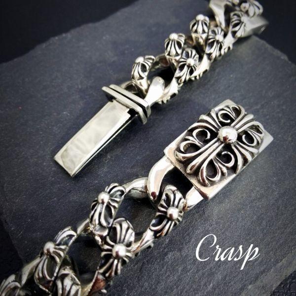 シルバー 925 フローラル クロス ウォッチ ブレスレット 腕時計 メンズ