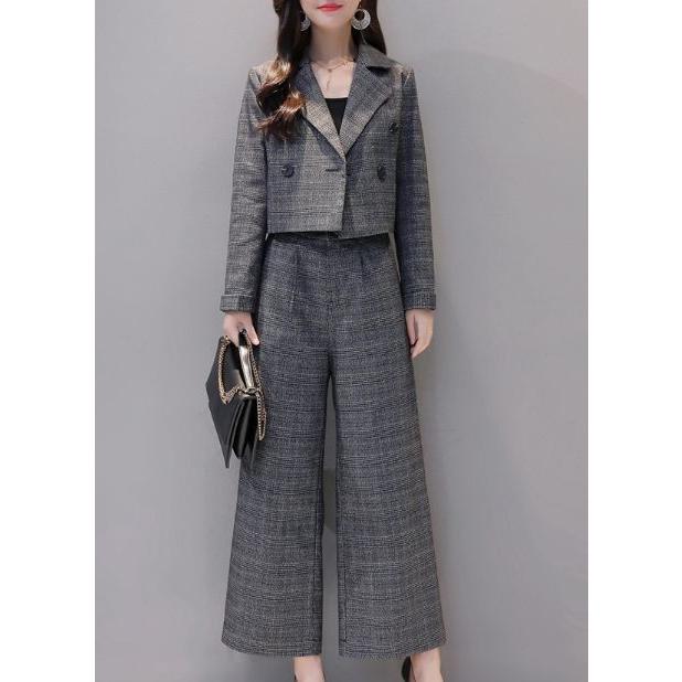 フォーマル スーツ レディース オールインワン セットアップ レディース グレンチェック セットアップ ジャケット ワイドパンツ Jm4041 Jm4041 ワンピの里 通販 Yahoo ショッピング