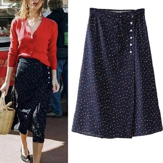 スカート 40代 コーデ ロング 膝丈 30代 代 ミモレ丈 膝下丈 ドット柄 カジュアル きれいめ 大人 通勤 春 夏 春夏 Jm8001 ワンピの里 通販 Yahoo ショッピング