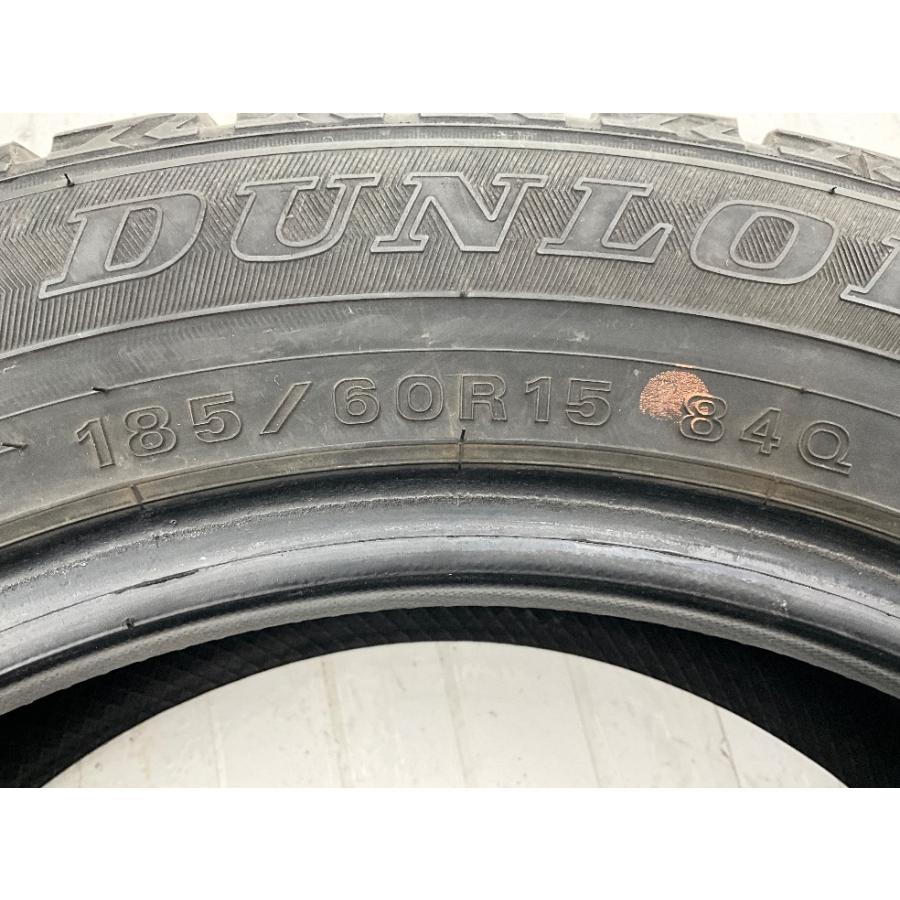 中古タイヤ 4本セット 185/60R15 84Q ダンロップ WINTERMAXX WM02 冬 スタッドレス 185/60R15 フィット/インサイト/グレイス b10317の画像