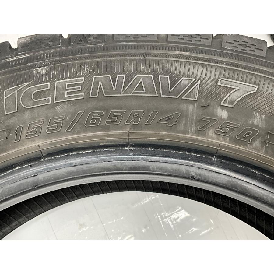 中古タイヤ 4本セット 155/65R14 75Q グッドイヤー NAVI7  冬 スタッドレス 155/65/14 ムーヴ ラテ/N BOX   b6479｜onepiecetire｜08