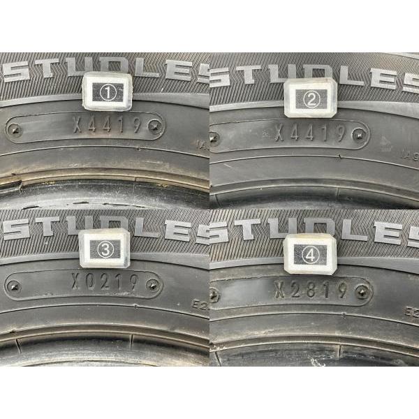 中古タイヤ 4本セット 165/70R14 81Q ダンロップ WINTERMAXX WM01 冬 スタッドレス  165/70/14 スペイド/パッソ   b11362の画像
