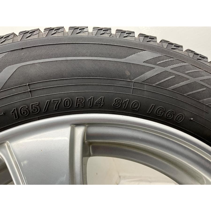 中古タイヤホイールセット 165/70R14 81Q  14インチ 14×5.5J +42 4穴 PCD100 ヨコハマ Violento 冬 アクア  d470｜onepiecetire｜08