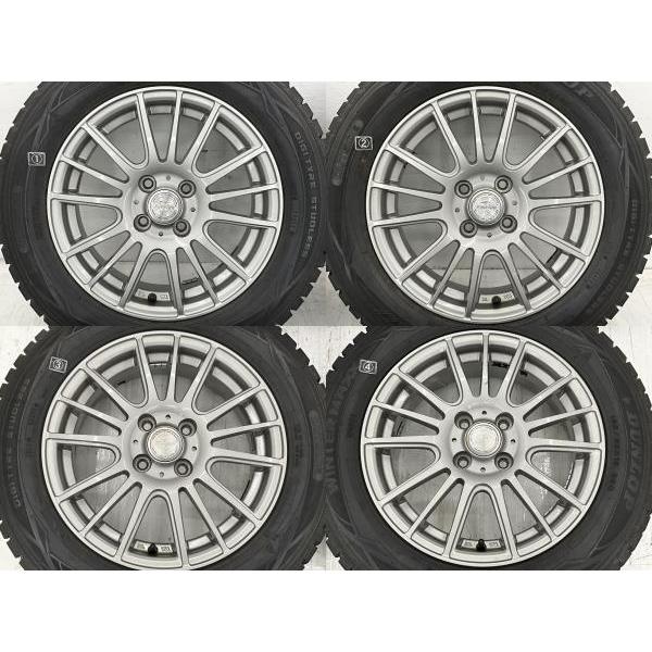 中古タイヤホイールセット 185/65R15 88Q  15インチ 15×5.5J +42 4穴 PCD100 ダンロップ RAVRION SELVER 冬 アクア  d429｜onepiecetire｜03