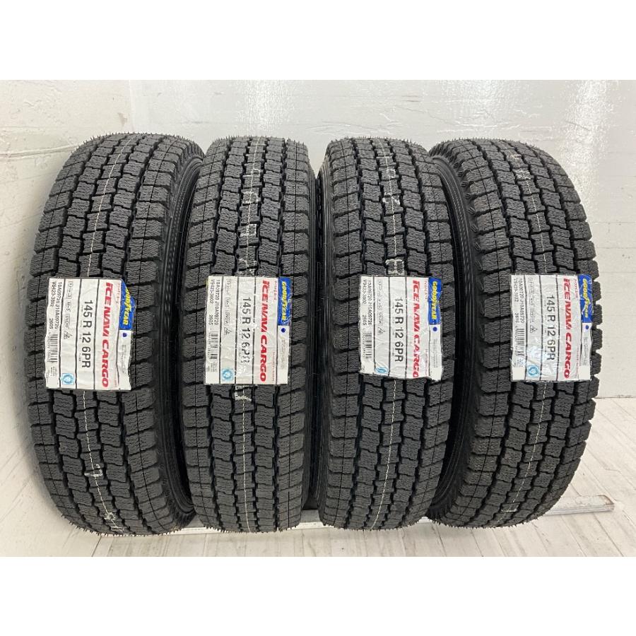 新品タイヤ 中古鉄ホイールセット 145R12 6PR (145/80R12 80/78N LT)相当 12×4B 4穴 PCD100 スズキ純正 グッドイヤー 冬  d808｜onepiecetire｜05