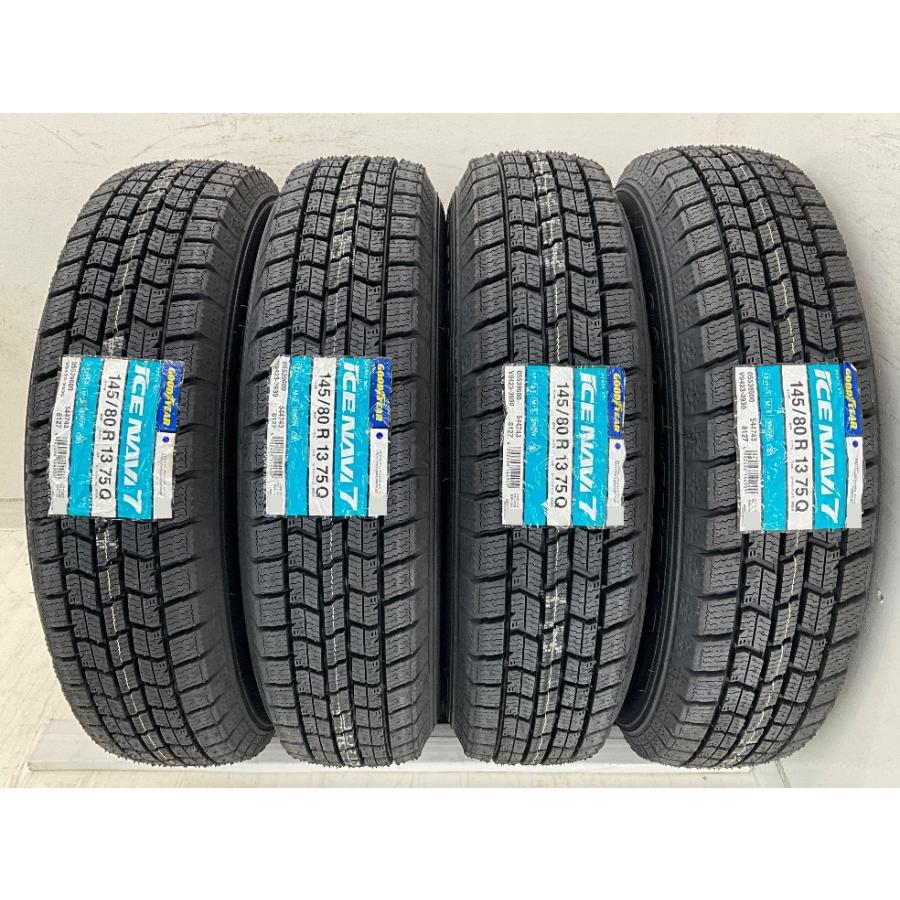 新品タイヤ 中古鉄ホイールセット 145/80R13 75Q 13インチ 13×4B 12HM  