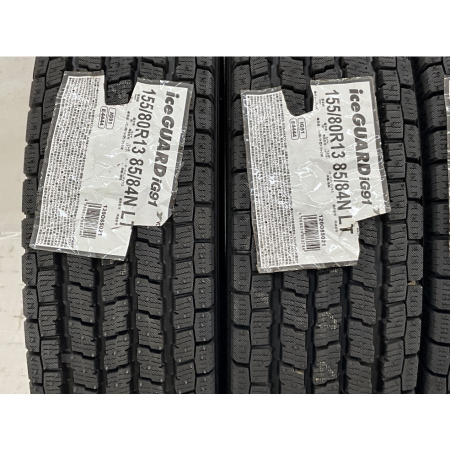 新品タイヤ 処分特価 4本セット 155/80R13 85/84N LT  ヨコハマ ice GUARD iG91 冬 スタッドレス 155/80/13 バン  国産 日本製 b5454｜onepiecetire｜02