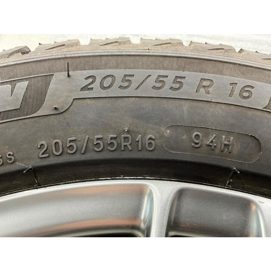 中古タイヤホイールセット 205/55R16 94H  16インチ 16×6J +50 5穴 PCD114.3 トヨタ純正 BBS製  冬 スタッドレス 205/55/16  d784｜onepiecetire｜08