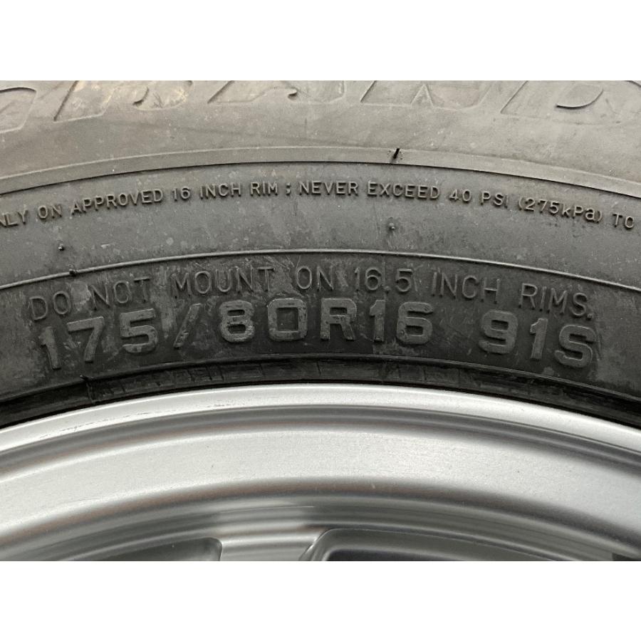 中古タイヤホイールセット 175/80R16 91S  16インチ 16×5.5J +22 5穴 PCD139.7 ダンロップ KEELER 夏 サマー ジムニー d36｜onepiecetire｜08