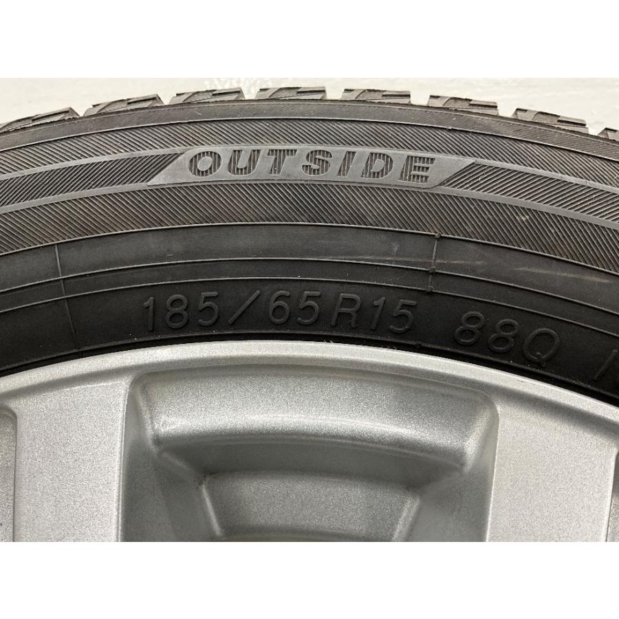 中古タイヤホイールセット 185/65R15 88Q  15インチ 15×5.5J +42 4穴 PCD100 ヨコハマ JENEIGE 冬 アクア  d404｜onepiecetire｜08