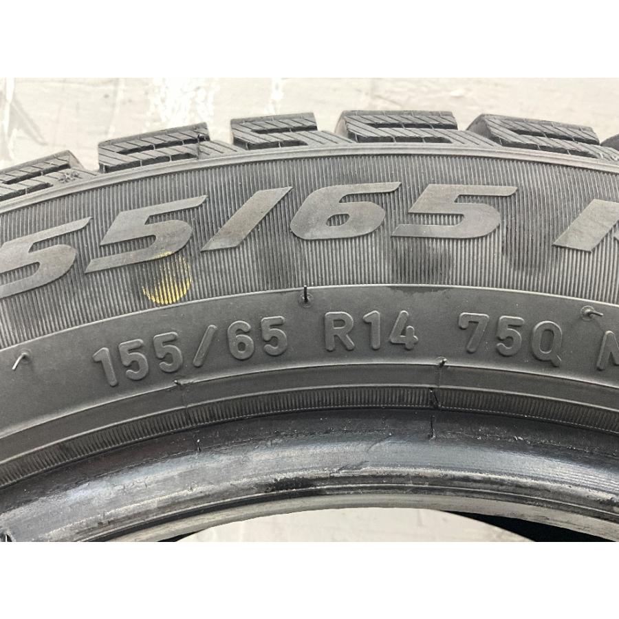 中古タイヤ 4本セット 155/65R14 75Q ピレリ ICE ASIMMETRICO  冬 スタッドレス 155/65/14 ラパン   b6071｜onepiecetire｜08