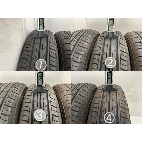 ㉔⑫145/80R13 中古タイヤ 4本とバルブ付き ヨコハマタイヤ（YOKOHAMA TIRE） 中古タイヤホイールセット 145/80R13