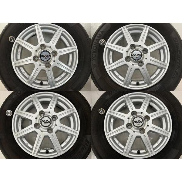 中古タイヤホイールセット 145/80R13 75S  13インチ 13×4B +43 4穴 PCD100 ヨコハマ CLIMATE 夏 サマー プレオ  d3414_2