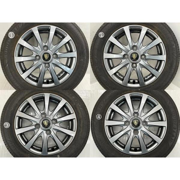 中古タイヤホイールセット 155/65R13 73S 13インチ 13×4B +42 4穴 PCD100 グッドイヤー MANARAY SPORT 夏 ミラ  d3415_2