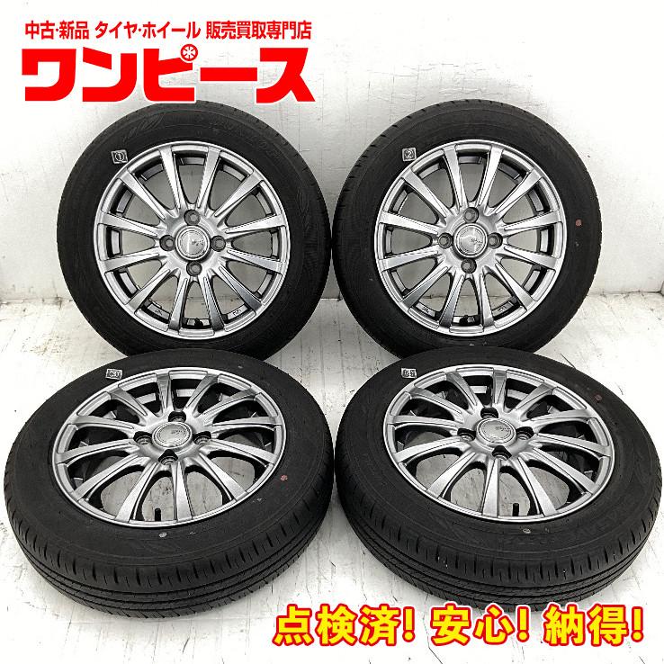 DUNLOP 中古タイヤホイールセット 155/65R14 75S 14インチ 14
