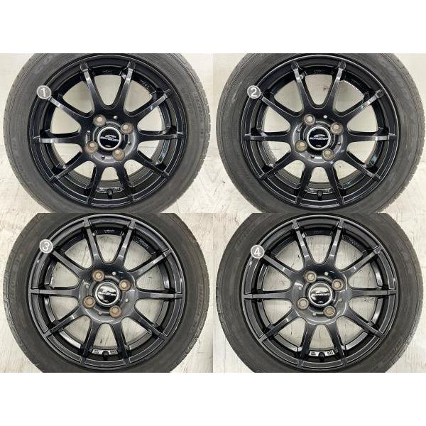 中古アルミホイール 14×4.5J 165/55R14 4本セット 中古タイヤホイール