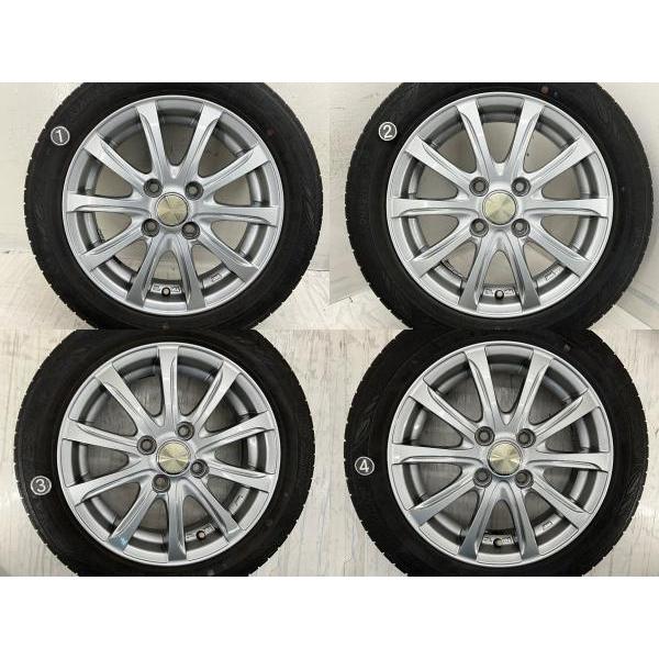 WEZEN 14x4.5J+45アルミホイール、155/65R14 タイヤ DUNLOP（ダンロップ） 中古タイヤホイールセット 155/65R14 75S 14
