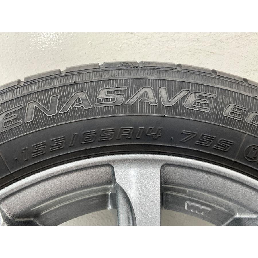 WEZEN 14x4.5J+45アルミホイール、155/65R14 タイヤ DUNLOP（ダンロップ） 中古タイヤホイールセット 155/65R14 75S 14