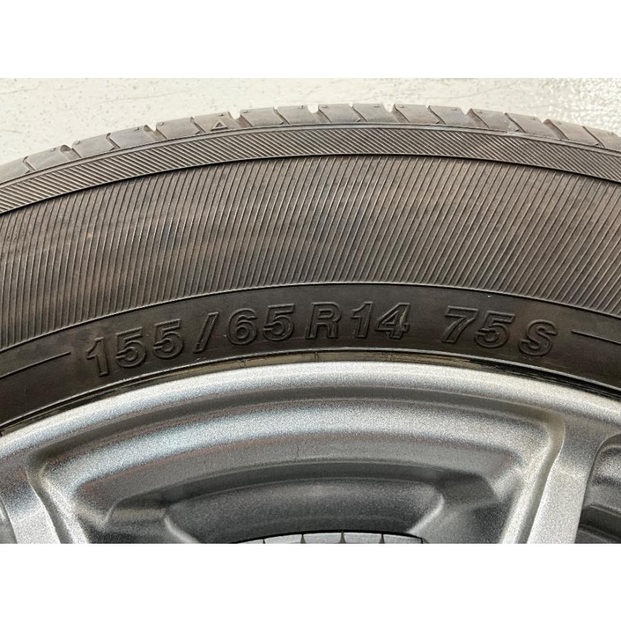 未使用新品タイヤ155/65R14と中古品ホイール付　4本セット　ヨコハマタイヤ ヨコハマタイヤ（YOKOHAMA TIRE） 中古タイヤホイールセット 155/65R14