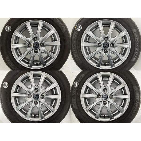 中古タイヤホイールセット 175/70R14 84S  14インチ 14×5.5J +38 4穴 PCD100 ヨコハマ CLAIRE 夏 アクア  d439｜onepiecetire｜03