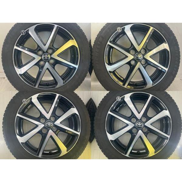 中古タイヤホイールセット 185/55R16 87V16×5.5J +45 4穴 PCD100 トヨタ純正 カローラ フィールダー 夏 サマー d3358_2