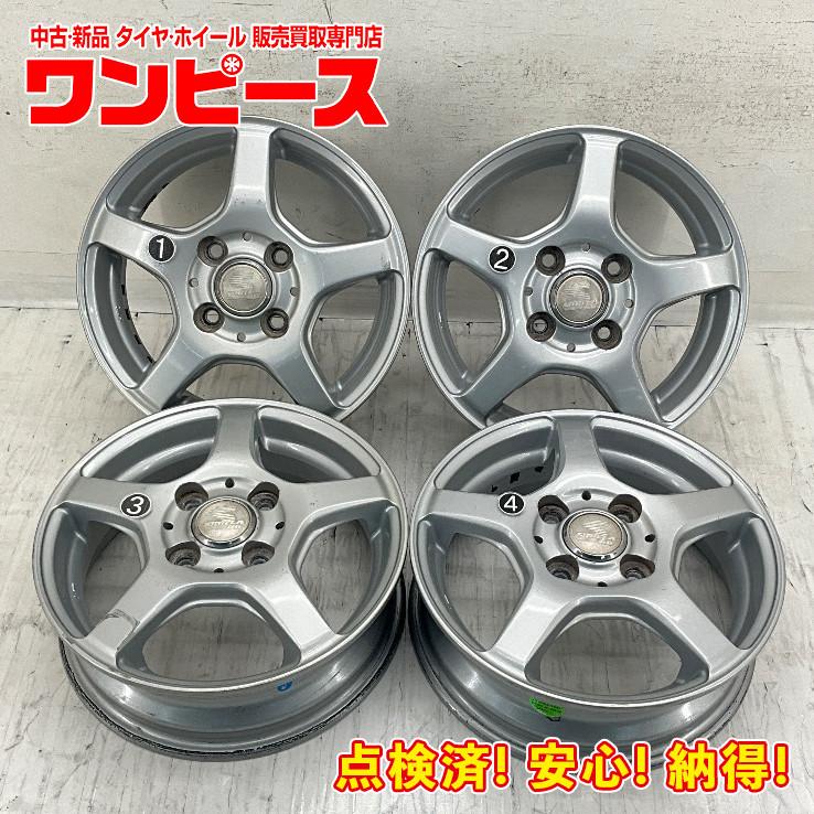中古アルミホイール 4本セット 13×4B +43 4穴 PCD100 13インチ TOPY