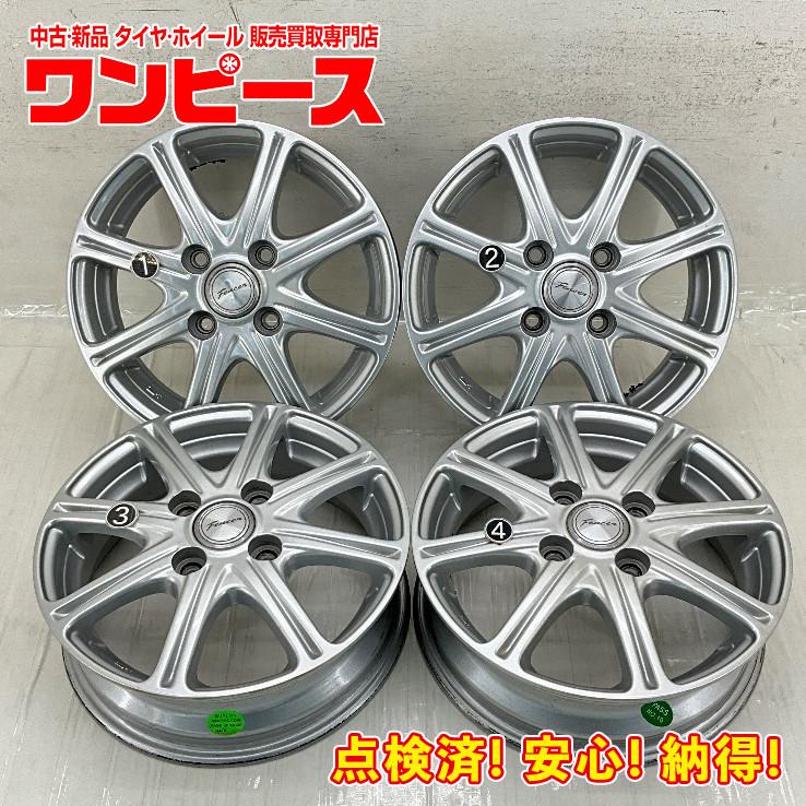 中古アルミホイール 4本セット 13×4B +43 4穴 PCD100 13インチ FENCER 