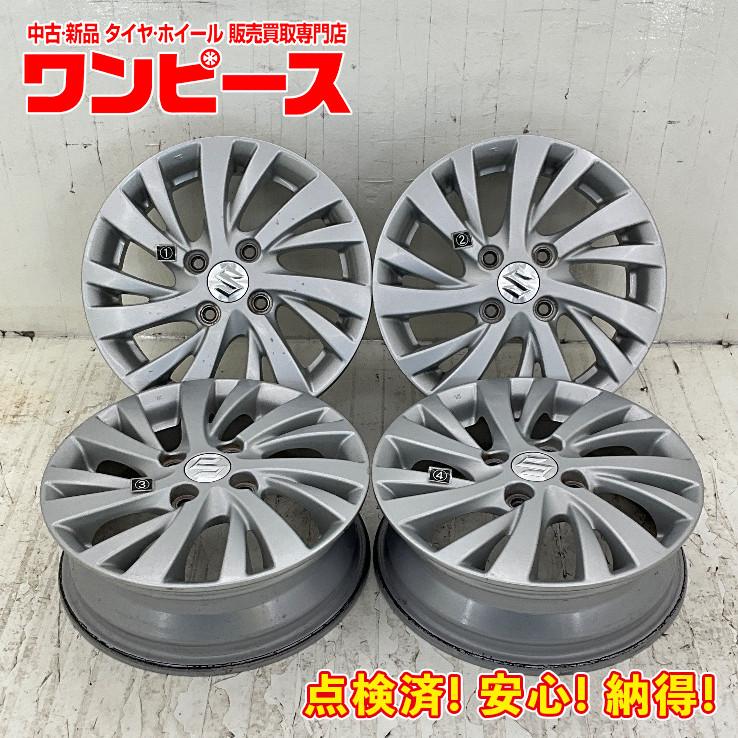 （毎日値下げ）スズキ 14インチ アルミホイール 4本セット スズキ 中古アルミホイール 4本セット 14×4.5J +45 4穴 PCD100