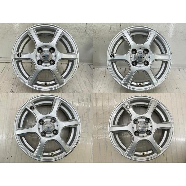 WEZEN 14インチホイール 4本セット中古 中古アルミホイール 4本セット 14×4.5J +45 4穴 PCD100 14インチ WEZEN