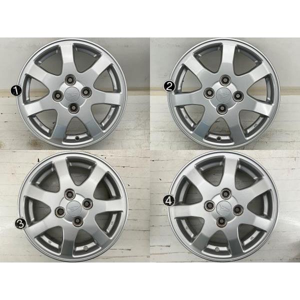 中古アルミホイール 4本セット 14×4.5J +45 4穴 PCD100 14インチ 