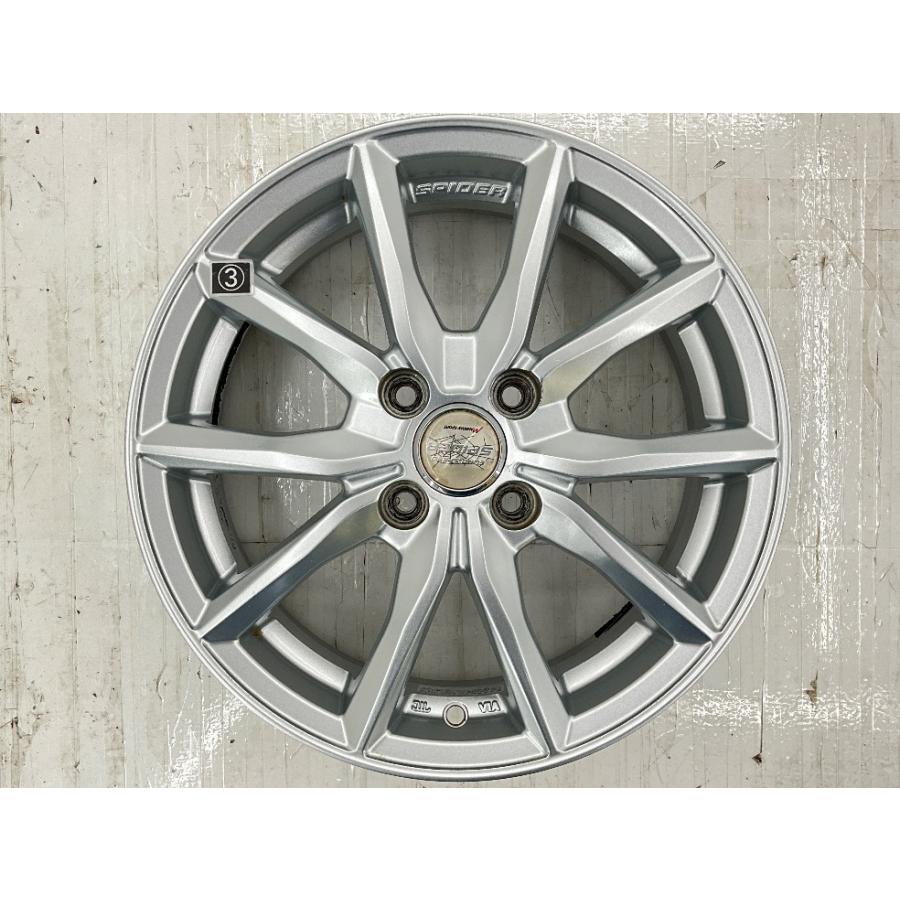 中古アルミホイール 4本セット 15×5J +39 4穴 PCD100 15インチ SPIDER 
