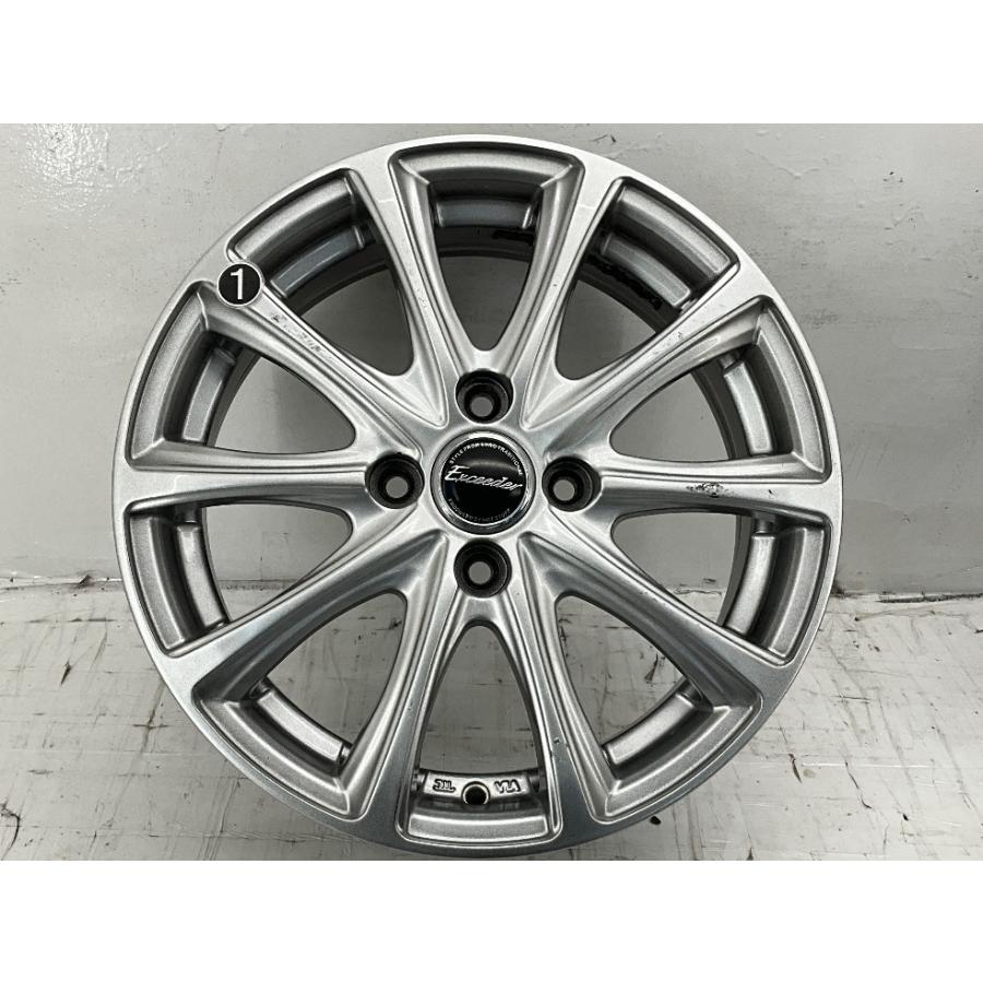 中古アルミホイール 4本セット 15×5.5J +50 4穴 PCD100 15インチ  EXCEEDER  c1493｜onepiecetire｜03