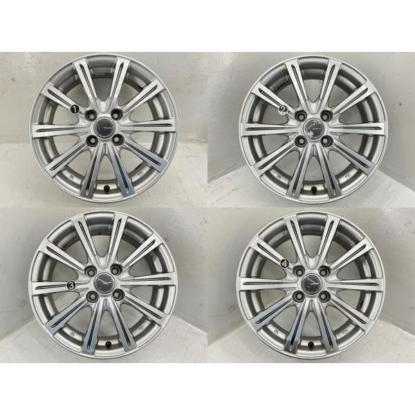 中古アルミホイール 4本セット 15×5.5J +42 4穴 PCD100 15インチ 