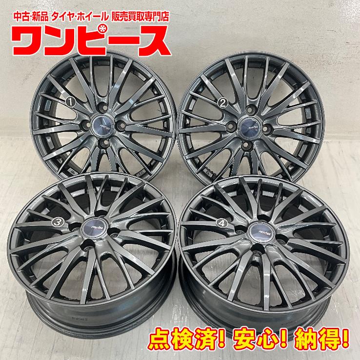 中古アルミホイール 4本セット 15×5.5J +42 4穴 PCD100 15インチ