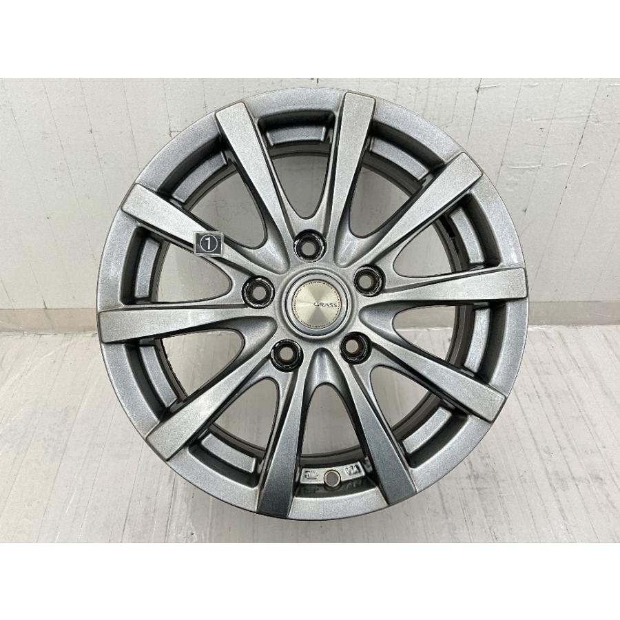 中古アルミホイール 4本セット 15×6J +53 5穴 PCD114.3 15インチ GRASS