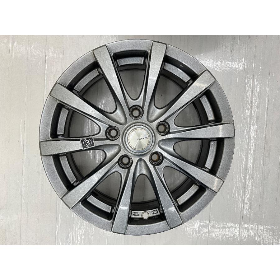 中古アルミホイール 4本セット 15×6J +53 5穴 PCD114.3 15インチ GRASS