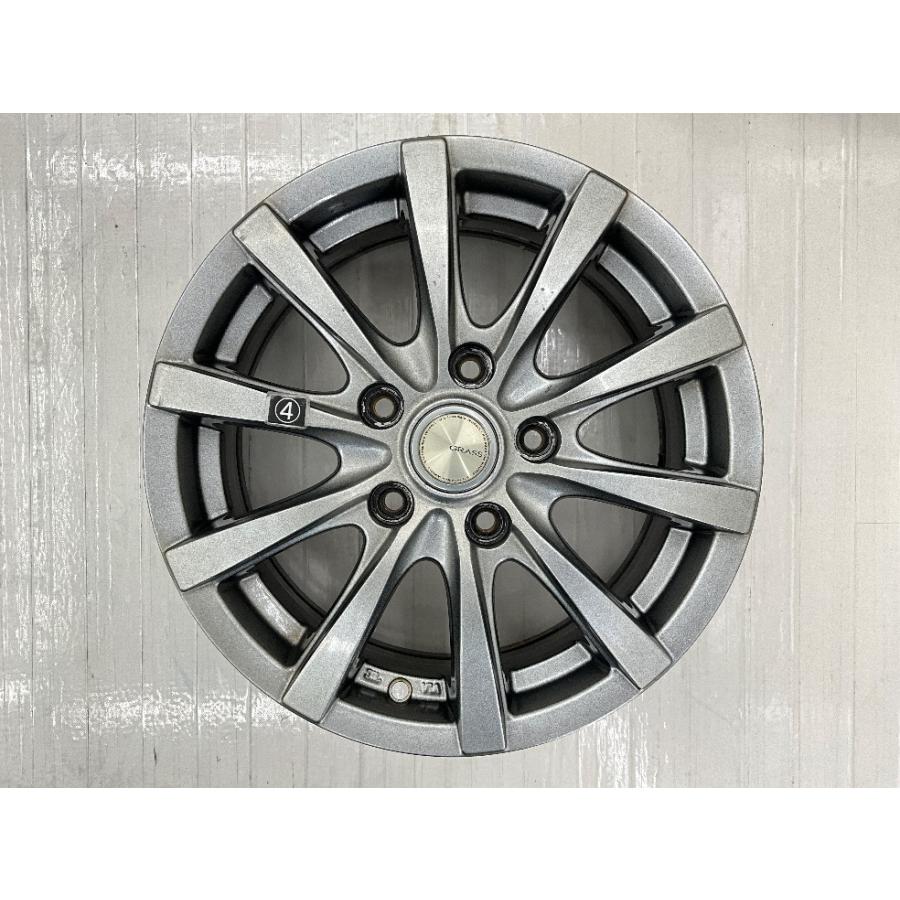 中古アルミホイール 4本セット 15×6J +53 5穴 PCD114.3 15インチ GRASS