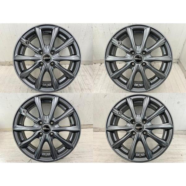中古アルミホイール 4本セット 15×5.5J +43 4穴 PCD100 15インチ WAREN