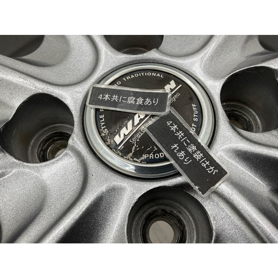 中古アルミホイール 4本セット 15×5.5J +43 4穴 PCD100 15インチ WAREN