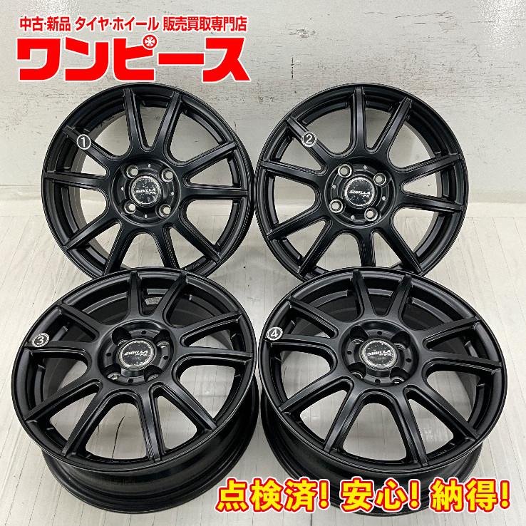 中古アルミホイール 4本セット 15×5.5J +42 4穴 PCD100 15インチ 