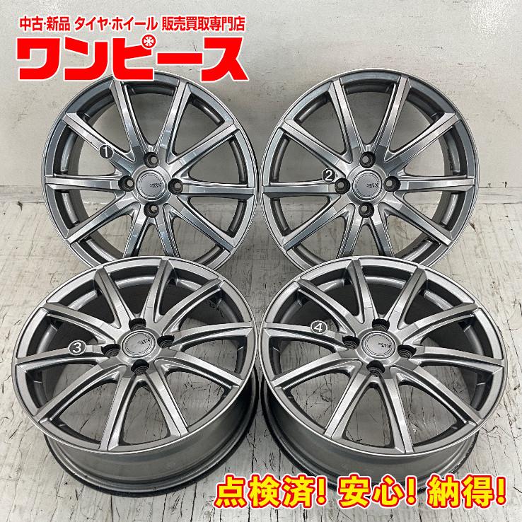 中古アルミホイール 4本セット 16×6J +45 4穴 PCD100 16インチ