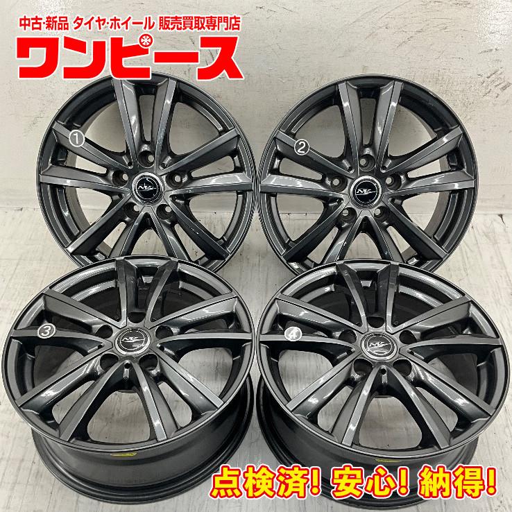 ①ブラック16インチ6.5j 114.3 38 4本　②もセットで購入ください。 中古アルミホイール 4本セット 16×6.5J +38 5穴 PCD114.3 16インチ NV
