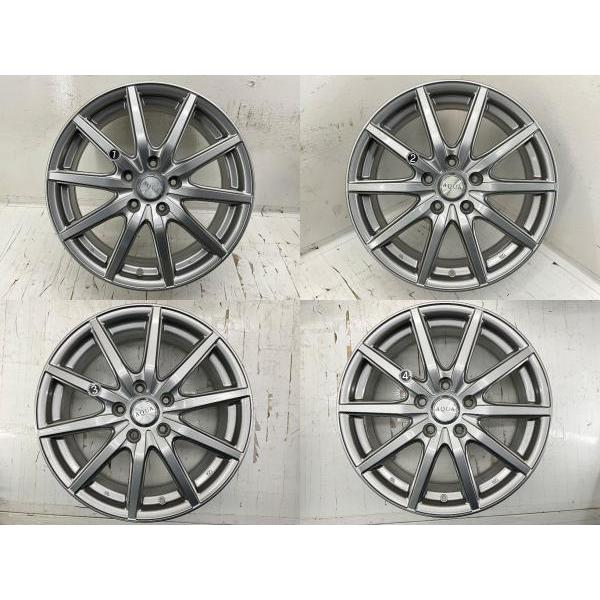 中古アルミホイール 4本セット 17×7J +53 5穴 PCD114.3 17インチ AQUA