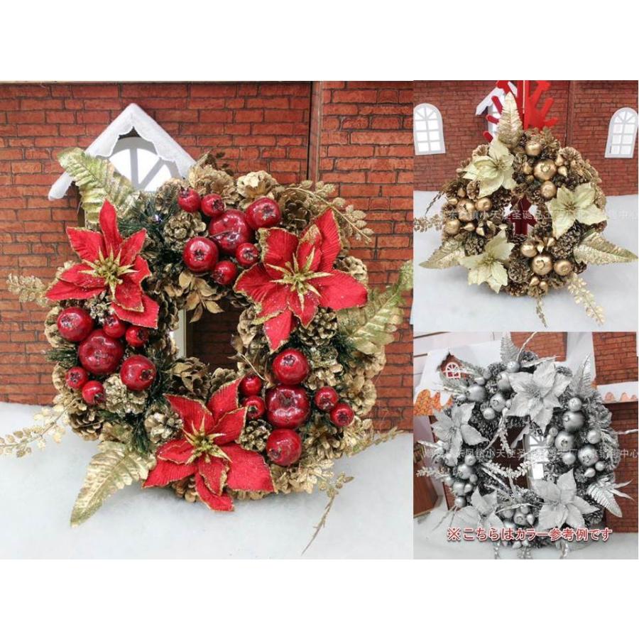 クリスマス リース 約４０センチ 玄関 ドア 北欧 選べる３色 ゴールド レッド シルバー インテリア ゴージャス かわいい 屋外用 B00prvxzmc Oneplace雑貨店 通販 Yahoo ショッピング