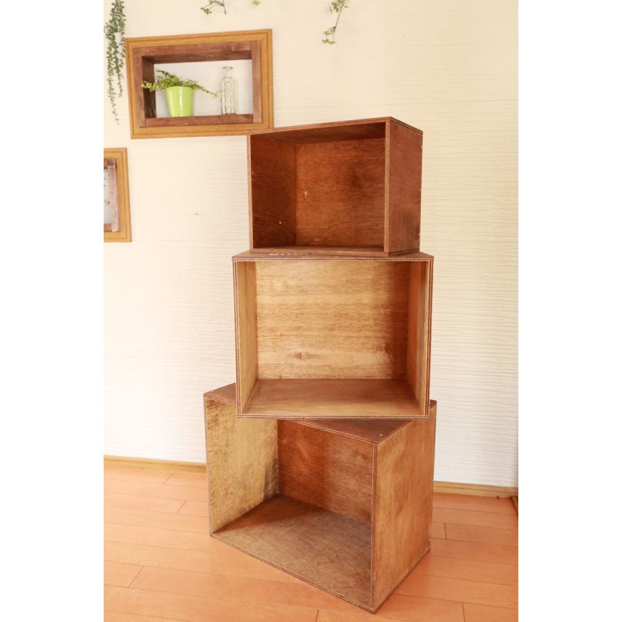 木製 収納ボックス【Mサイズ】 木箱 ウッドボックス アルファベット