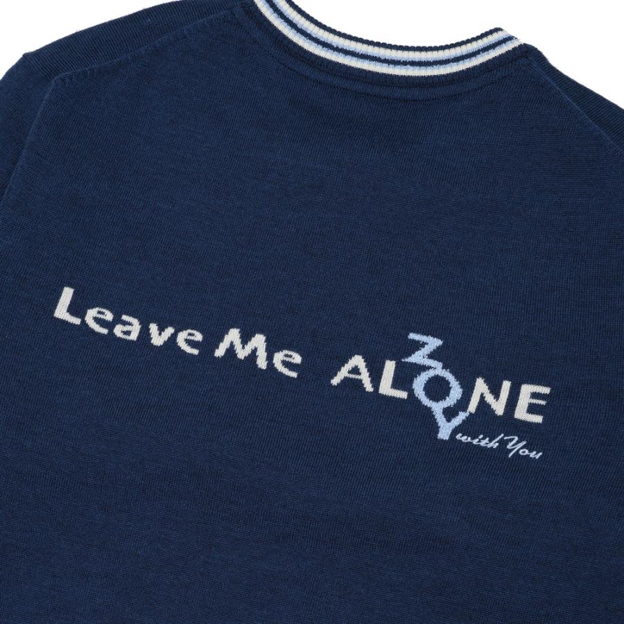 ZOY ゾーイ メンズ ネイビー クルーネックセーター 防風地付き Mサイズ