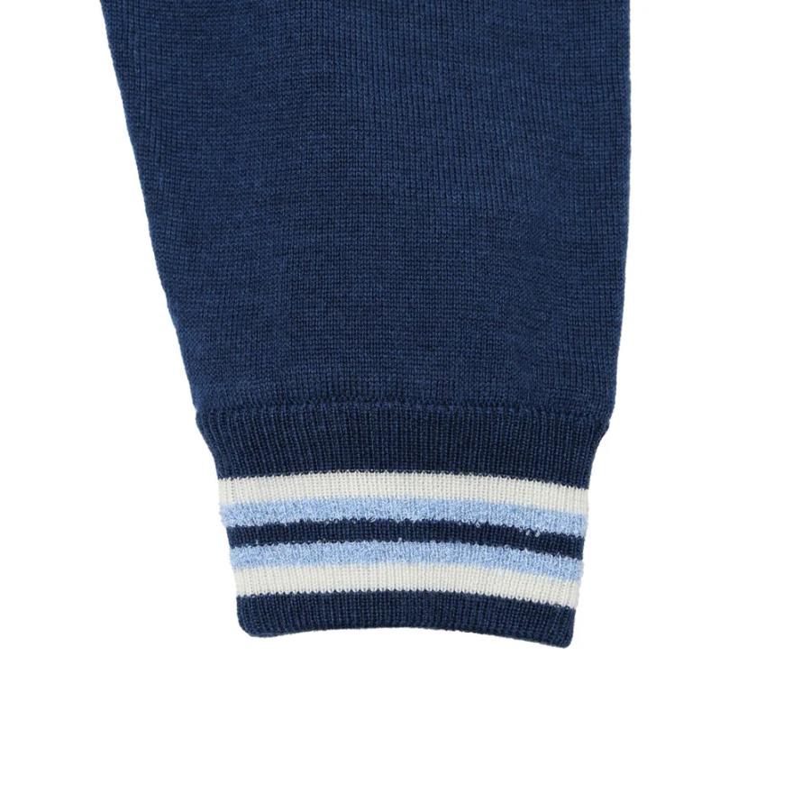 ZOY ゾーイ メンズ ネイビー クルーネックセーター 防風地付き Mサイズ