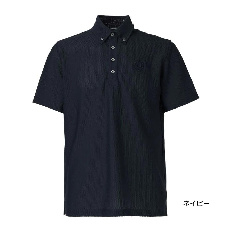 ZOY（ゾーイ） ゴルフ メンズ メッシュトリコット 半袖シャツ ネイビー